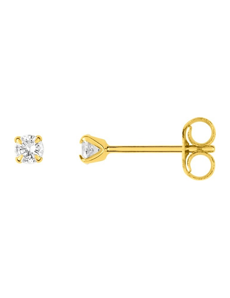 Boucles d'oreilles or jaune 375/1000 oxyde de zirconium