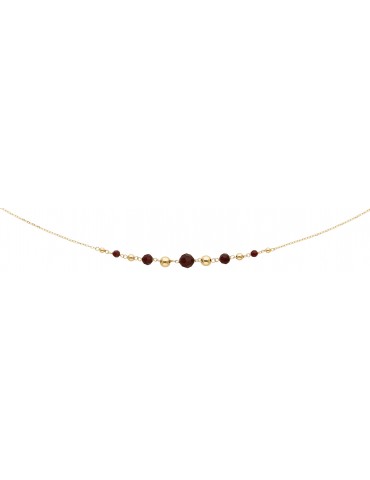 Collier grenats boules or 750/1000
