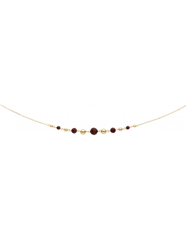 Collier grenats boules or 750/1000